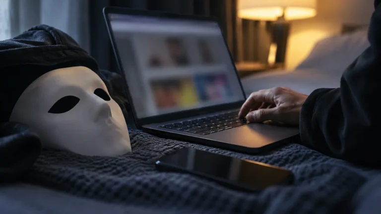 Realistická ilustrační scéna k tématu: Anonymní režim prohlížeče: co skryje a co po vás zůstane