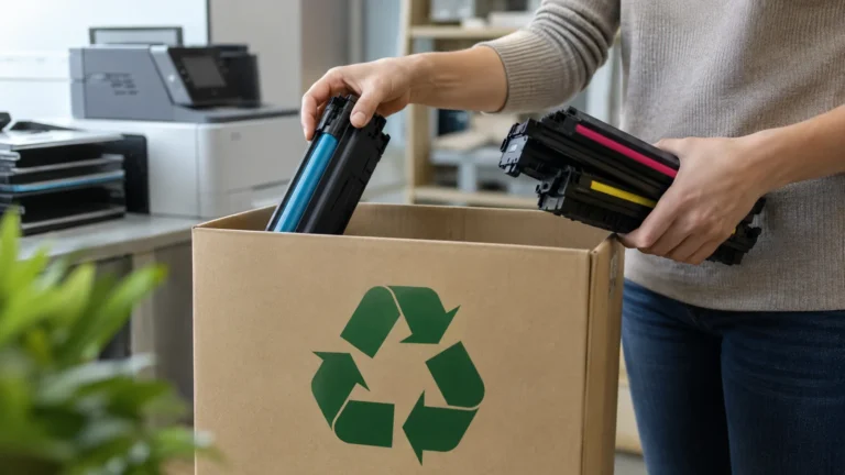 Realistická ilustrační scéna k tématu: HP Planet Partners: které použité kazety můžete vrátit
