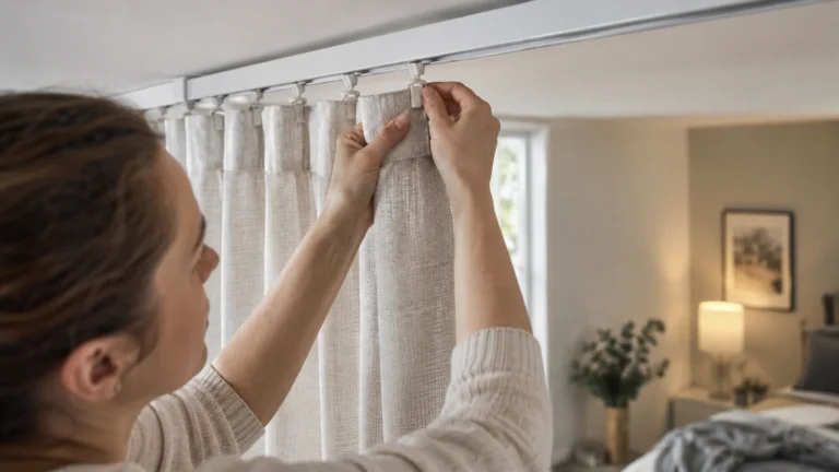 Realistická ilustrační scéna k tématu: IKEA HILJA na VIDGA: kolik jezdců a háčků potřebujete